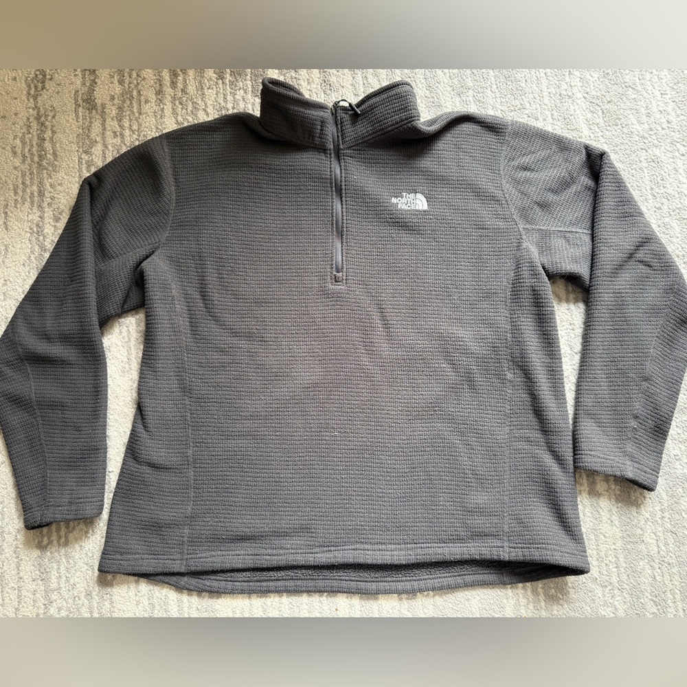 The North Face Charcoal Quilted Fleece Half Zip Pullover